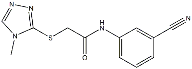 N-(3-cyanophenyl)-2-[(4-methyl-4H-1,2,4-triazol-3-yl)sulfanyl]acetamide 化学構造式