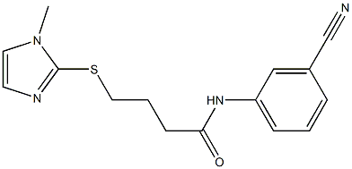 N-(3-cyanophenyl)-4-[(1-methyl-1H-imidazol-2-yl)sulfanyl]butanamide Structure