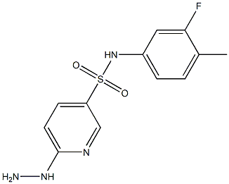 N-(3-fluoro-4-methylphenyl)-6-hydrazinylpyridine-3-sulfonamide 结构式