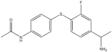 N-(4-{[4-(1-aminoethyl)-2-fluorophenyl]sulfanyl}phenyl)acetamide 结构式