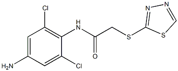 N-(4-amino-2,6-dichlorophenyl)-2-(1,3,4-thiadiazol-2-ylsulfanyl)acetamide Struktur
