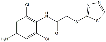 N-(4-amino-2,6-dichlorophenyl)-2-(1,3,4-thiadiazol-2-ylsulfanyl)acetamide,,结构式