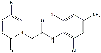 N-(4-amino-2,6-dichlorophenyl)-2-(5-bromo-2-oxo-1,2-dihydropyridin-1-yl)acetamide Struktur