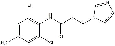 N-(4-amino-2,6-dichlorophenyl)-3-(1H-imidazol-1-yl)propanamide 化学構造式