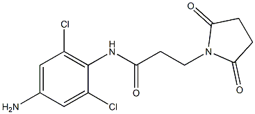 N-(4-amino-2,6-dichlorophenyl)-3-(2,5-dioxopyrrolidin-1-yl)propanamide 化学構造式