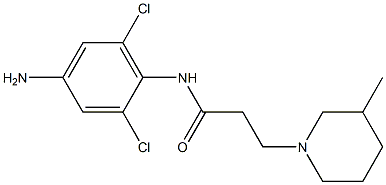 N-(4-amino-2,6-dichlorophenyl)-3-(3-methylpiperidin-1-yl)propanamide,,结构式