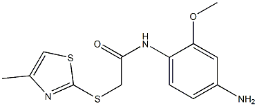 N-(4-amino-2-methoxyphenyl)-2-[(4-methyl-1,3-thiazol-2-yl)sulfanyl]acetamide,,结构式