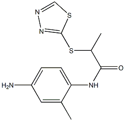 N-(4-amino-2-methylphenyl)-2-(1,3,4-thiadiazol-2-ylsulfanyl)propanamide 化学構造式