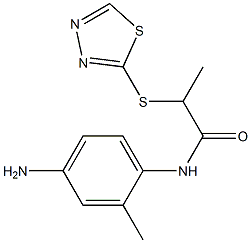 N-(4-amino-2-methylphenyl)-2-(1,3,4-thiadiazol-2-ylsulfanyl)propanamide,,结构式