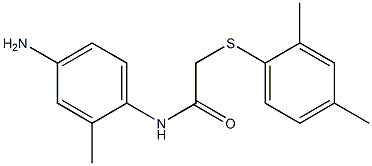 N-(4-amino-2-methylphenyl)-2-[(2,4-dimethylphenyl)sulfanyl]acetamide,,结构式