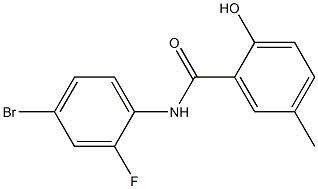 N-(4-bromo-2-fluorophenyl)-2-hydroxy-5-methylbenzamide Struktur