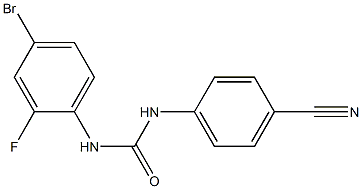 N-(4-bromo-2-fluorophenyl)-N'-(4-cyanophenyl)urea Struktur