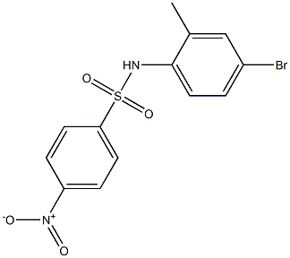 N-(4-bromo-2-methylphenyl)-4-nitrobenzene-1-sulfonamide 化学構造式