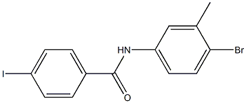 N-(4-bromo-3-methylphenyl)-4-iodobenzamide 化学構造式