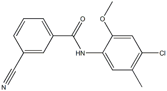 N-(4-chloro-2-methoxy-5-methylphenyl)-3-cyanobenzamide,1004372-37-5,结构式