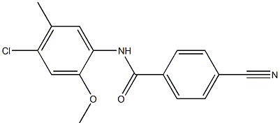 N-(4-chloro-2-methoxy-5-methylphenyl)-4-cyanobenzamide 化学構造式