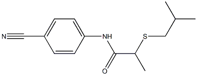 N-(4-cyanophenyl)-2-[(2-methylpropyl)sulfanyl]propanamide Structure