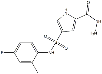 N-(4-fluoro-2-methylphenyl)-5-(hydrazinocarbonyl)-1H-pyrrole-3-sulfonamide Structure