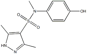 N-(4-hydroxyphenyl)-N,3,5-trimethyl-1H-pyrazole-4-sulfonamide Struktur