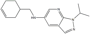 N-(cyclohex-3-en-1-ylmethyl)-1-(propan-2-yl)-1H-pyrazolo[3,4-b]pyridin-5-amine,,结构式
