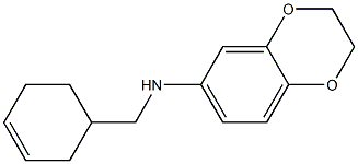 N-(cyclohex-3-en-1-ylmethyl)-2,3-dihydro-1,4-benzodioxin-6-amine,,结构式