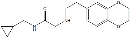N-(cyclopropylmethyl)-2-{[2-(2,3-dihydro-1,4-benzodioxin-6-yl)ethyl]amino}acetamide Struktur