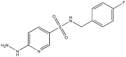 N-[(4-fluorophenyl)methyl]-6-hydrazinylpyridine-3-sulfonamide 结构式