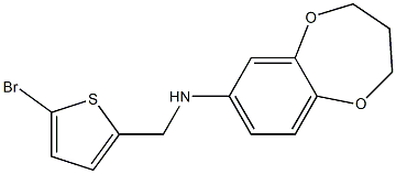 N-[(5-bromothiophen-2-yl)methyl]-3,4-dihydro-2H-1,5-benzodioxepin-7-amine,,结构式