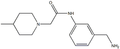 N-[3-(aminomethyl)phenyl]-2-(4-methylpiperidin-1-yl)acetamide,,结构式