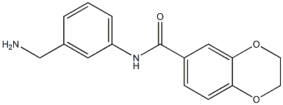 N-[3-(aminomethyl)phenyl]-2,3-dihydro-1,4-benzodioxine-6-carboxamide,,结构式