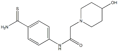 N-[4-(aminocarbonothioyl)phenyl]-2-(4-hydroxypiperidin-1-yl)acetamide Structure