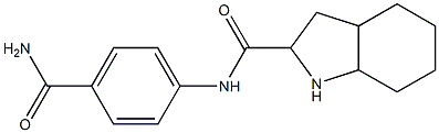 N-[4-(aminocarbonyl)phenyl]octahydro-1H-indole-2-carboxamide Structure