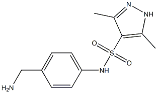 N-[4-(aminomethyl)phenyl]-3,5-dimethyl-1H-pyrazole-4-sulfonamide Struktur