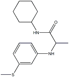 N-cyclohexyl-2-{[3-(methylsulfanyl)phenyl]amino}propanamide,,结构式