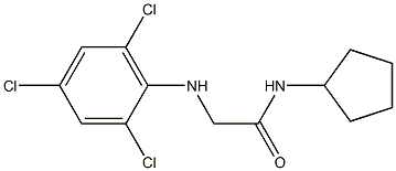 N-cyclopentyl-2-[(2,4,6-trichlorophenyl)amino]acetamide,,结构式