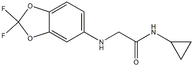 N-cyclopropyl-2-[(2,2-difluoro-2H-1,3-benzodioxol-5-yl)amino]acetamide,,结构式
