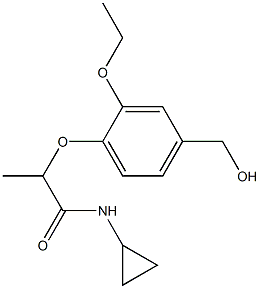 N-cyclopropyl-2-[2-ethoxy-4-(hydroxymethyl)phenoxy]propanamide,,结构式