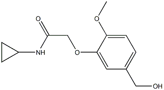 N-cyclopropyl-2-[5-(hydroxymethyl)-2-methoxyphenoxy]acetamide 化学構造式