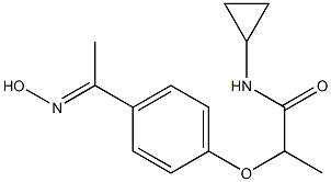 N-cyclopropyl-2-{4-[1-(hydroxyimino)ethyl]phenoxy}propanamide Struktur