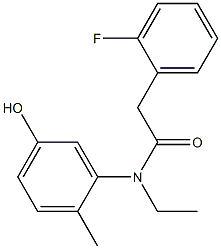 N-ethyl-2-(2-fluorophenyl)-N-(5-hydroxy-2-methylphenyl)acetamide Struktur