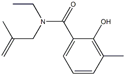 N-ethyl-2-hydroxy-3-methyl-N-(2-methylprop-2-en-1-yl)benzamide 化学構造式