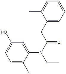 N-ethyl-N-(5-hydroxy-2-methylphenyl)-2-(2-methylphenyl)acetamide 化学構造式