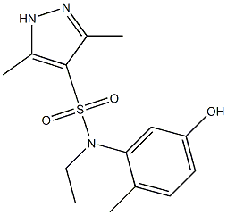 N-ethyl-N-(5-hydroxy-2-methylphenyl)-3,5-dimethyl-1H-pyrazole-4-sulfonamide 化学構造式
