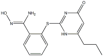 N'-hydroxy-2-[(4-oxo-6-propyl-1,4-dihydropyrimidin-2-yl)sulfanyl]benzene-1-carboximidamide,,结构式