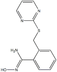 N'-hydroxy-2-[(pyrimidin-2-ylsulfanyl)methyl]benzene-1-carboximidamide,,结构式