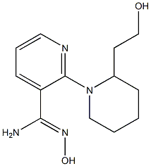 N'-hydroxy-2-[2-(2-hydroxyethyl)piperidin-1-yl]pyridine-3-carboximidamide 化学構造式