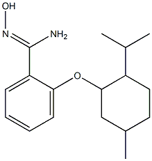 N'-hydroxy-2-{[5-methyl-2-(propan-2-yl)cyclohexyl]oxy}benzene-1-carboximidamide Struktur