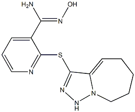 N'-hydroxy-2-{5H,6H,7H,8H,9H-[1,2,4]triazolo[3,4-a]azepin-3-ylsulfanyl}pyridine-3-carboximidamide,,结构式