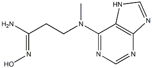 N'-hydroxy-3-[methyl(7H-purin-6-yl)amino]propanimidamide 化学構造式