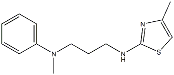 N-methyl-N-{3-[(4-methyl-1,3-thiazol-2-yl)amino]propyl}aniline,,结构式